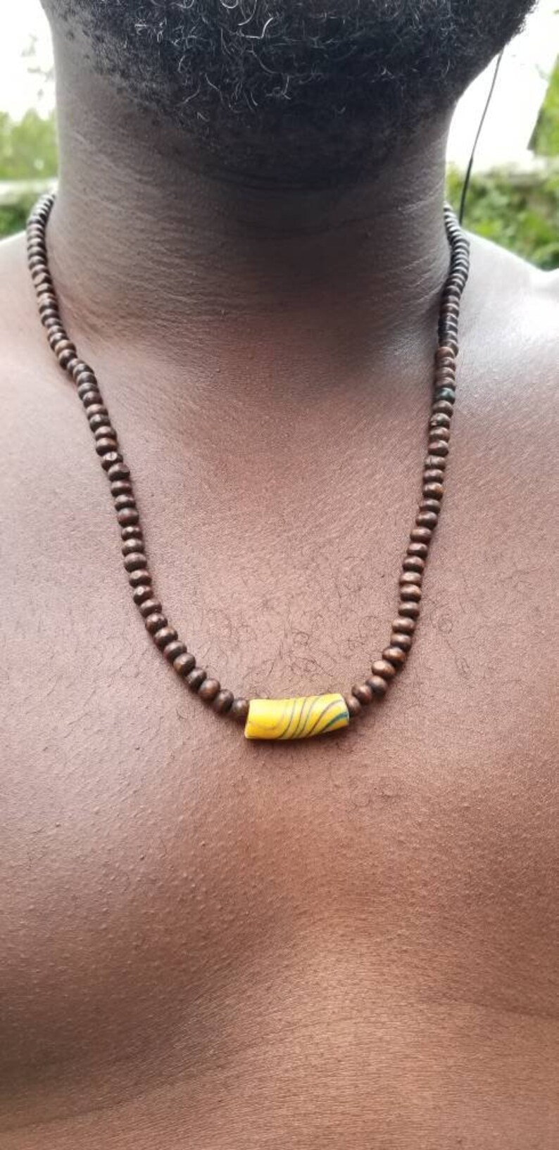 African Necklace Men Necklace Tribal Beads Etsy