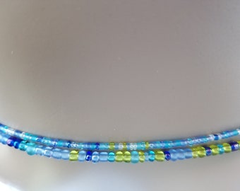 Plus Size Waist Bead, Stomach Beads, Belly Chain, Blue Waist Bead, Belly chain Jewelry