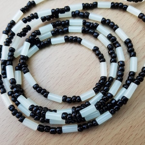 Black Glow in the Dark Belly Beads, Black Waist Beads, Waist Trainer