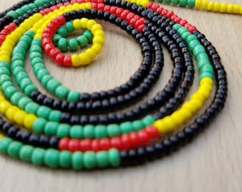 African Waist Beads, Pan African Belly Chain, Boho Waist Beads