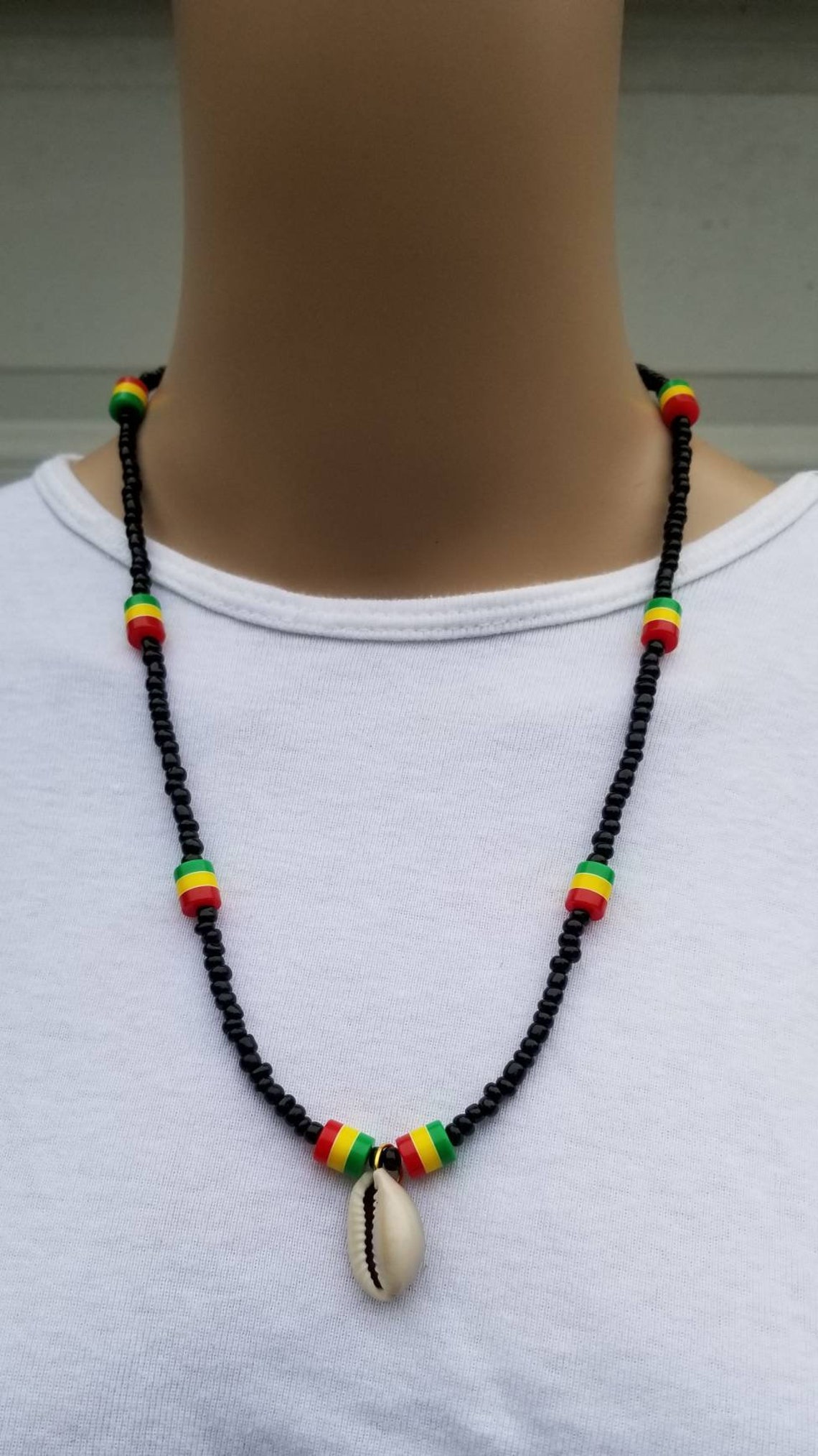 African Cowrie Shell Necklace Men Necklace Tribal Beads Etsy