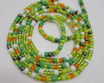 Green Body Beads, Waist Beads