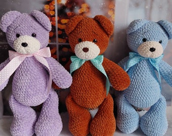 Knitted plush teddy bear | Handmade crochet bear toy | Plushies | Ukrainian toys | Stuffed bear | Christmas gift for kids | Teddy bear