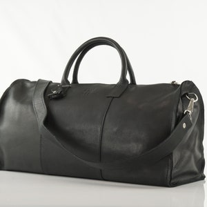 Ledertasche Weekender Reisetasche Handgepäck Sporttasche SUNDAY OX&Q Schwarz