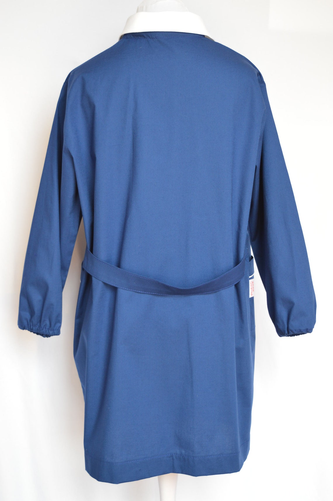 Grembiule Impermeabile Per Bambini A Maniche Lunghe - 100% Cotone Per Pittura E Cucina, Taglie S-M-L, Blu - 2