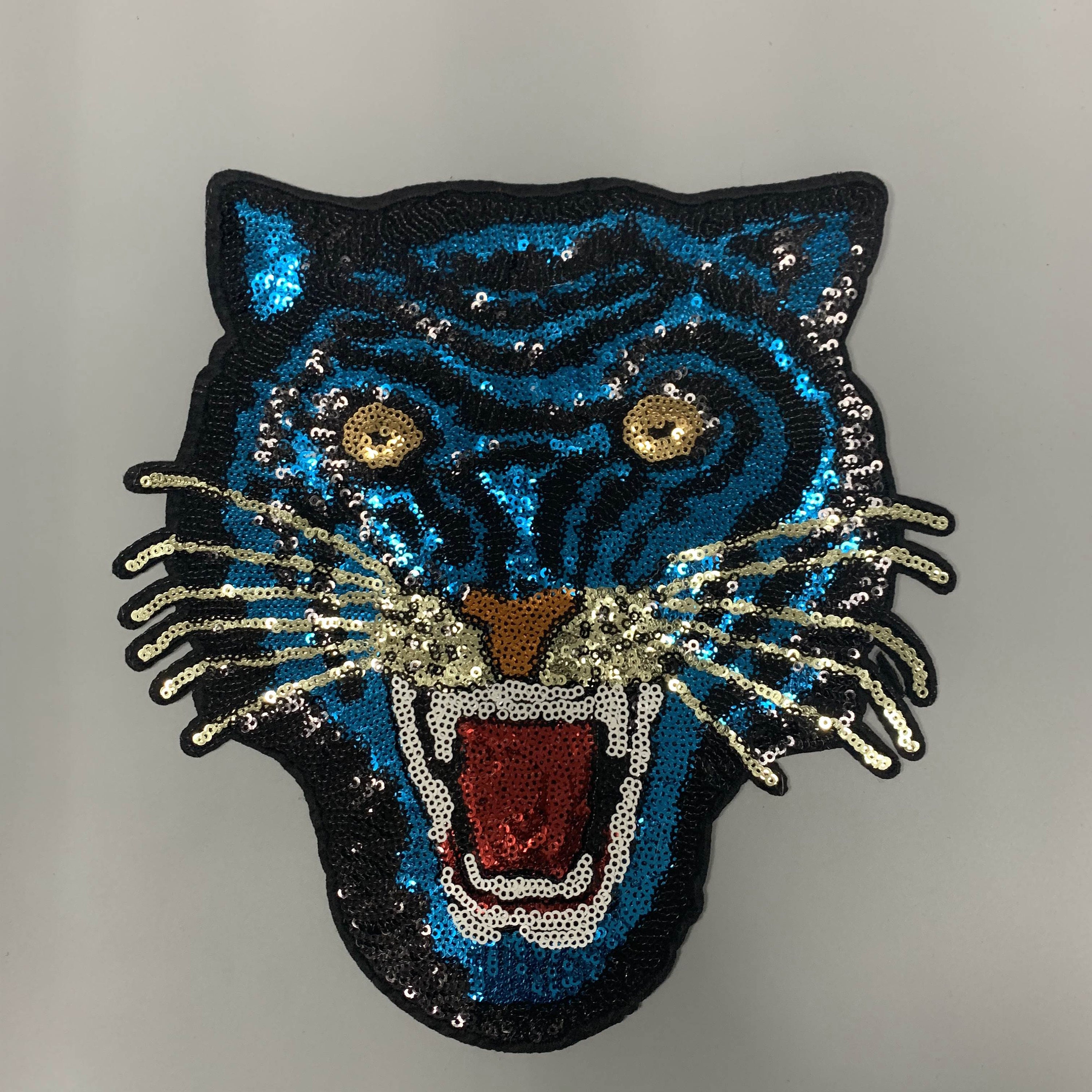 Large tiger Sequined Applique PatchSequin Florals Sequins Etsy