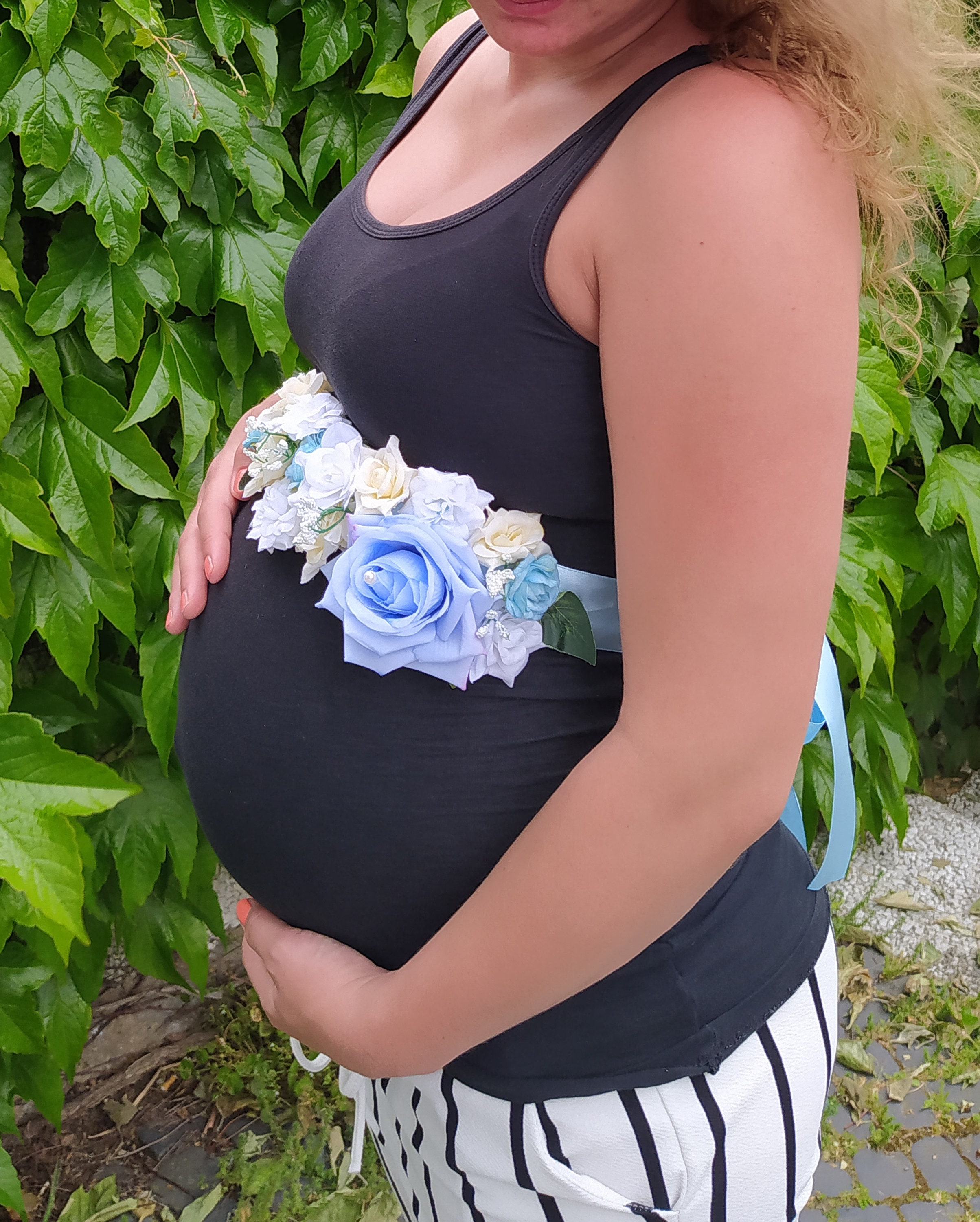 Baby belly band Photo shoot Flower band Baby shower pregnant Etsy