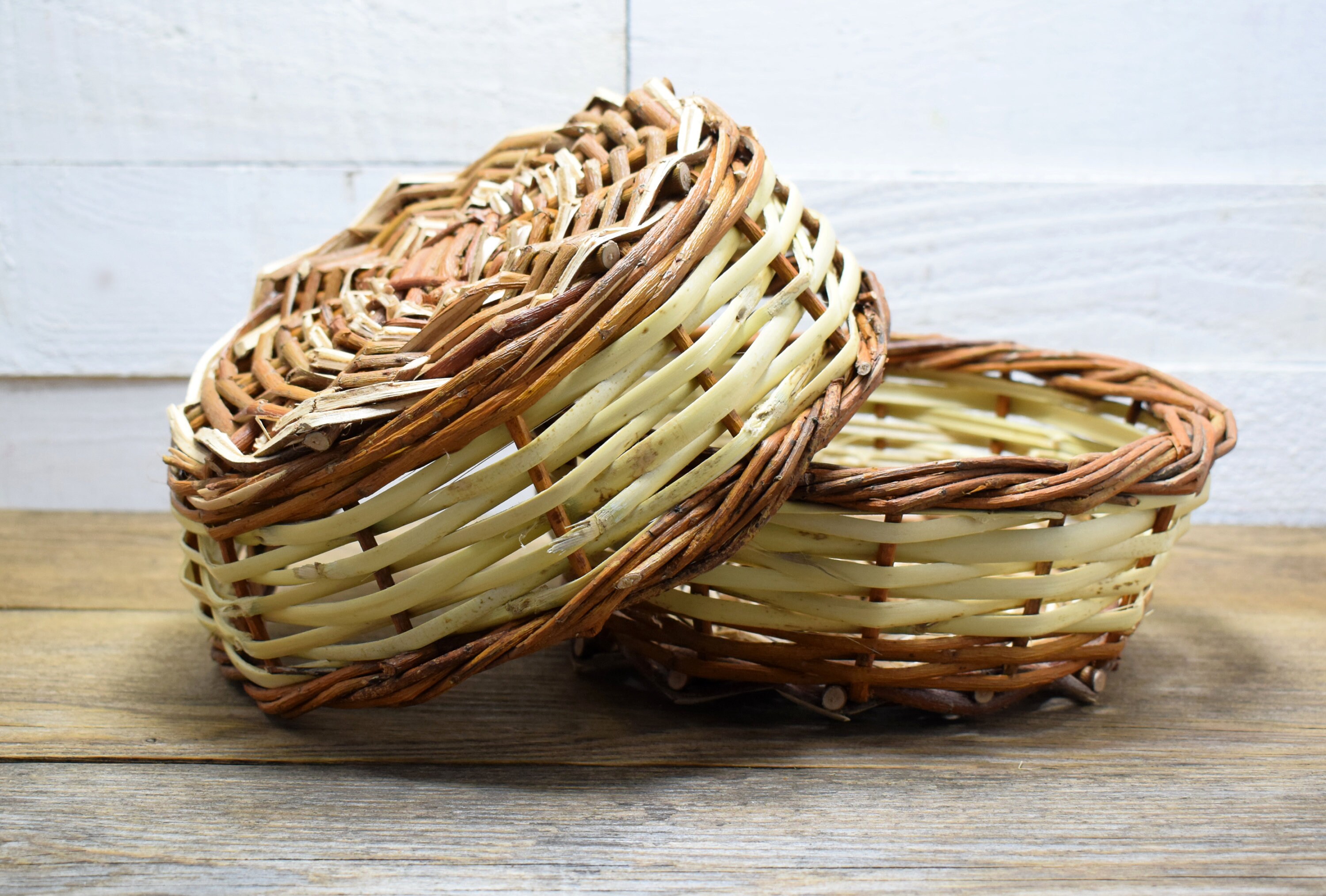 A Pair of Handwoven wicker baskets Eco friendly baskets for Etsy