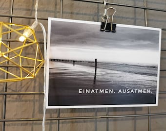 Postkarte "einatmen. ausatmen."