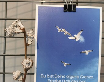Postkarte: Du bist Deine eigene Grenze.