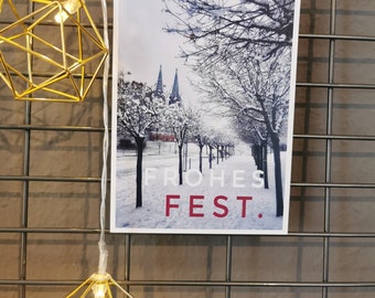 Postkarte: Frohes Fest - Kölner Dom
