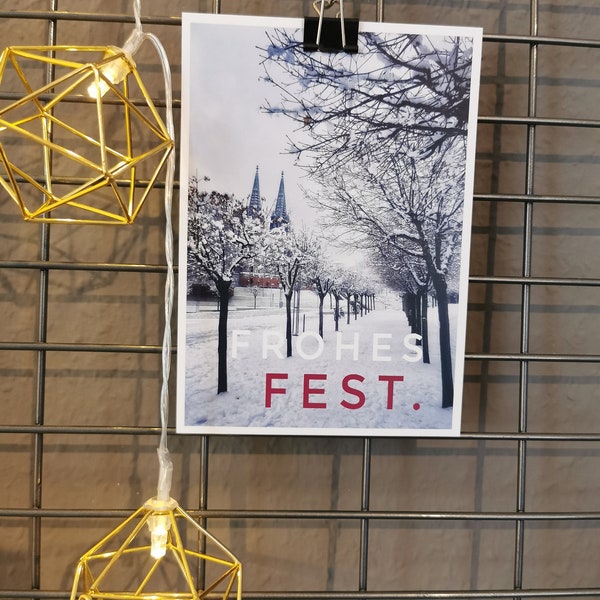 Postkarte: Frohes Fest - Kölner Dom