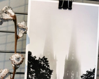 Postkarte: Kölner Dom im Nebel