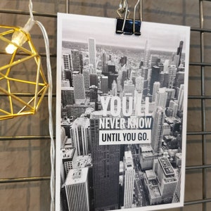 Postkarte: You'll never know, until you go. - Chicago