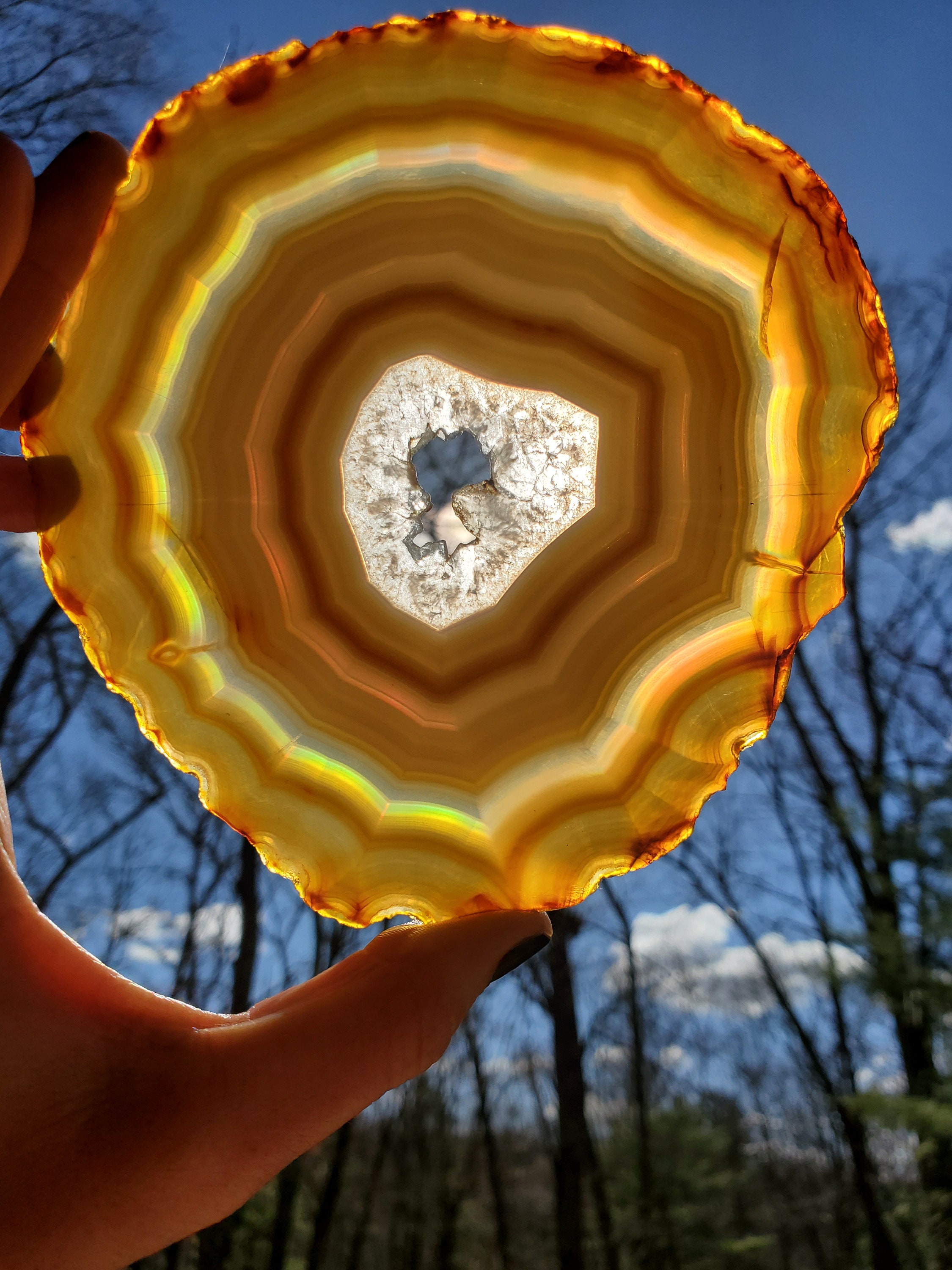 Extra Large Iris Agate Slice. Iridescent Agate. Natural Etsy