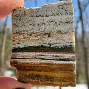 Small Ocean Jasper Slab. Jasper Slice with little druzy pockets.