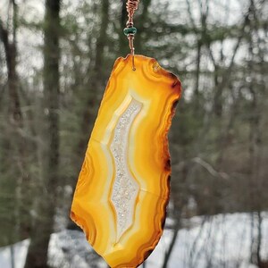 Iris Agate Suncatcher.  Boho Wall Art. Crystal Home Decor. Turquoise. Gift