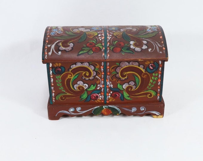 Unique Rose Painted Decorative Box from 1920s - Perfect Gift for Collectors