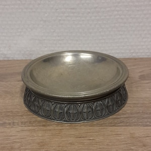 Beau bol en étain avec motif norvégien, art populaire fait main, étain / étain norvégien, fabricant : Norwegian