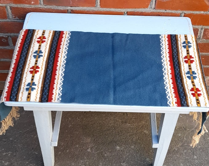 Hand woven decorative table runner from the 60's, hand embroidered, home decor, mid-century