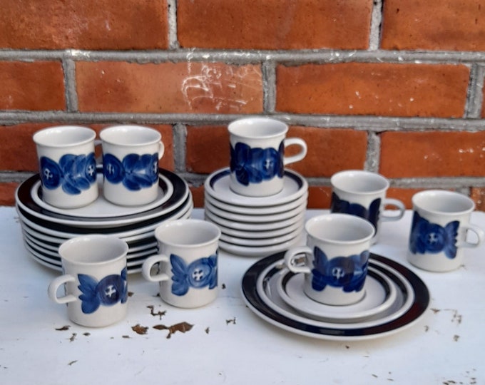 1970s Designer Ulla Procope: Vintage Finnish Design 3 Psc Breakfast Trio with Arabia Anemone, Tableware