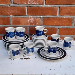1970s Designer Ulla Procope: Vintage Finnish Design 3 Psc Breakfast Trio with Arabia Anemone, Tableware
