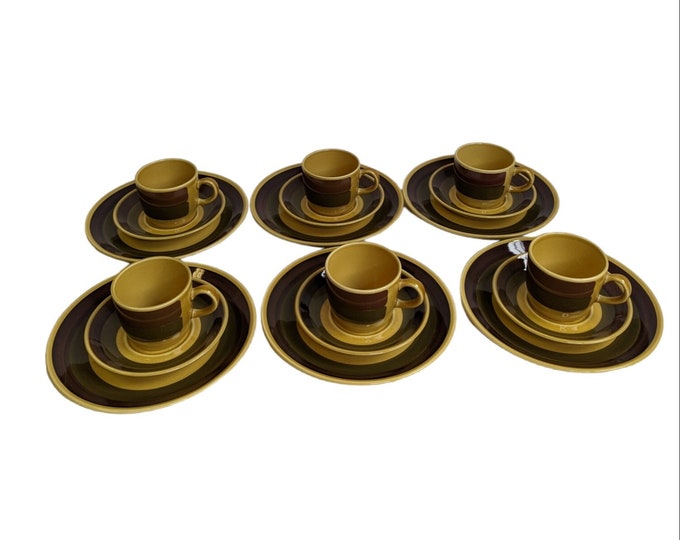 Vintage Norwegian Breakfast trio - Stavanger Flint Porcelain Coffe/Tea Saucer and plate - Dinnerware Sets vintage design