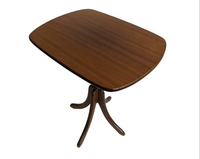 Rustic Scandinavian Small Coffee Table - Norwegian Design with Teak Emitting Table Top