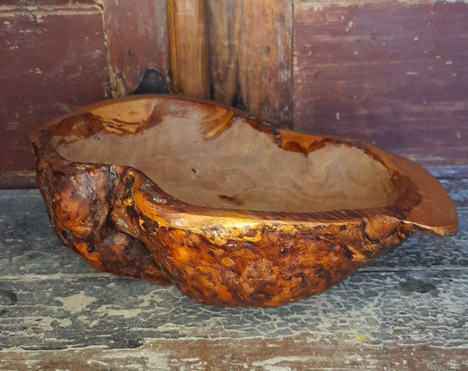 Norwegian Burl Bowl - Beautiful Vintage Knot Bowl from the 1940s, Scandinavian Folk Art