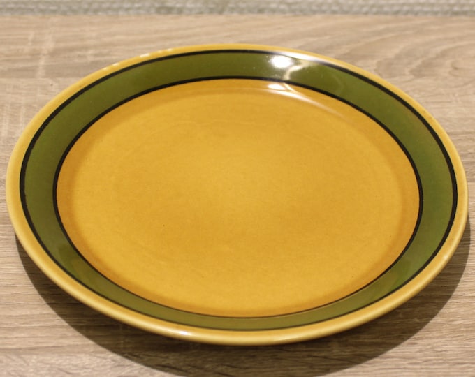 Mid century stavangerflint amber breakfast plate, vintage nordic porcelain, 1970s, scandinavian design