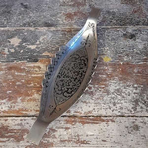 Beau bol en aluminium avec motif viking norvégien, art populaire fait main, aluminium norvégien, fabricant : norvégien, vaisselle vintage