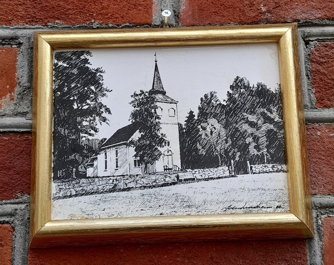 Vintage Harald Kihle Porcelain Tile Picture - 1980s-1990s Mid-Century Wall Hanging - Norwegian Home Decor