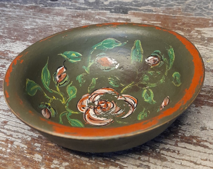 Stunning antique ale bowl, from 1940s, rustic antique, Bent wood, Norwegian ,rustic and primitive, Rosemaling Folk-art Norwegian traditional