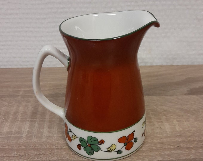 Collectible Norwegian Milk Mug - 1970s Porsgrund Porcelain - Scandinavian Folk Art Design