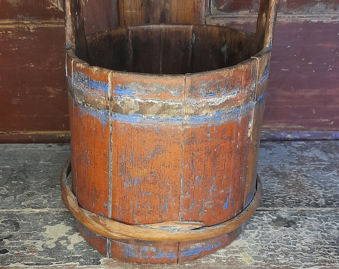 Vintage Farmhouse Charm - Fantastic Antique Butter Bucket from Telemark