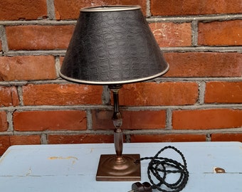 Art deco table top lamp with shade, Antique lighting, 1920-1930s lamp, Home decor,