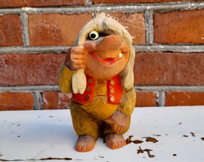 Vintage Mid-Century Norwegian Troll Figurine - Charming Collectible for Scandinavian Decor