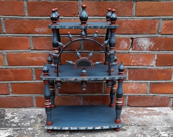 Vintage Elverum District Beauty - Antique 1800s Wall Shelf, Perfect for Small Collectibles