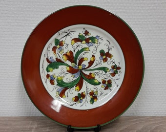 Nordic Inspired Hand-Painted Breakfast Plate - Vintage Norwegian Rare Object - 1960s Wall Decor