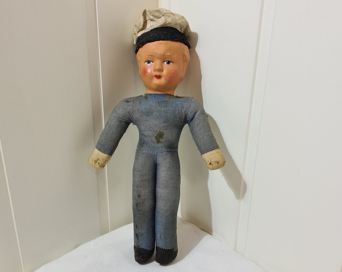 Early 1900s play doll, handmade and hand painted, rare doll