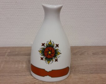 Mid-Century Scandinavian Table Vase | Porsgrund Porcelain | Norwegian Folk Art | Hand-Painted Rosemaling Design