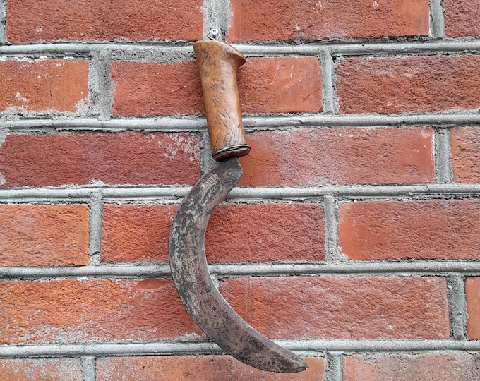 Rare Antique Small Sickle from Old Scandinavia, Authentic Farming Tool - Norwegian hand made folkart tool