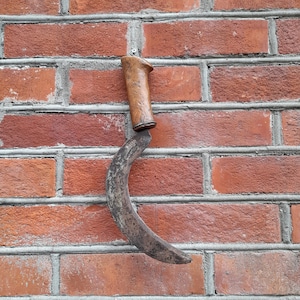 Rare Antique Small Sickle from Old Scandinavia, Authentic Farming Tool - Norwegian hand made folkart tool