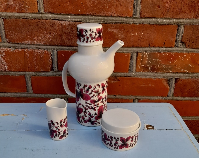 3 psc lott rorstrand Grace, Coffe / tea set, Vintage porcelain, Swedish design, Tableware, Houseware, Rare swedish porcelain. Mid-century