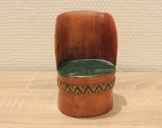 Miniature Norwegian kubbestol, cube chair, Norwegian folkart,  mid-century, vintage home decor