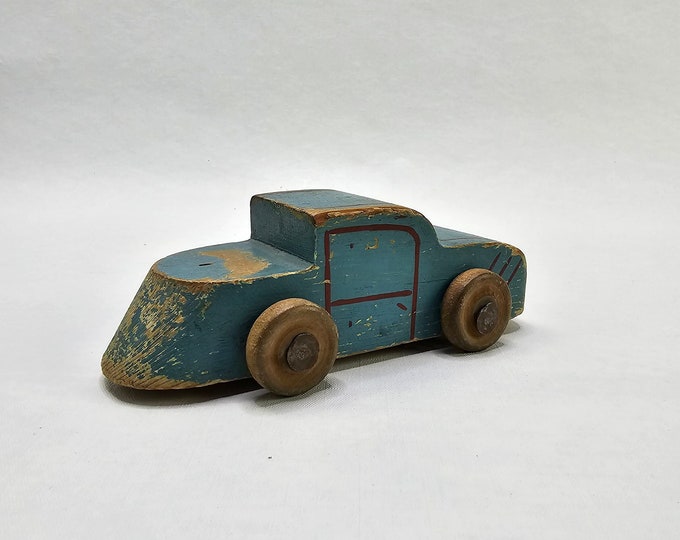 Wooden toy car, Gift for him, Vintage toys, Wooden gift, Hand made toys, Norwegian folkart, Collectors choice, Mancave interior, Decor toys