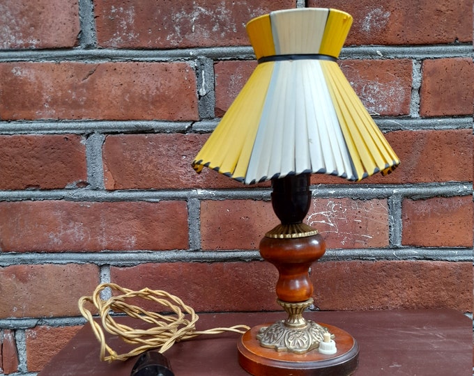 Vintage table top lamp and shade, Norwegian tivoli lamp, vintage lamp, 1970s, lighting, mid century lamp, minimalistic