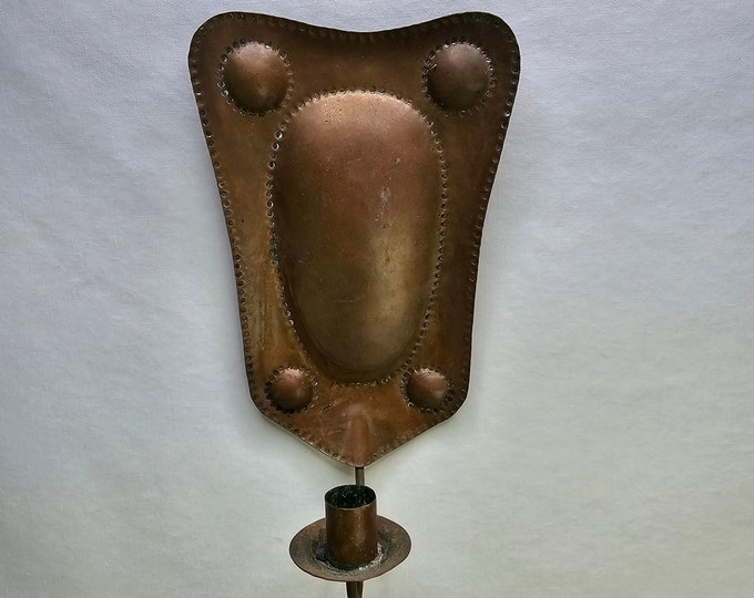 Antique Norwegian brass Candle Wall Sconce - Norwegian wall art - Collectors item - Wall scone