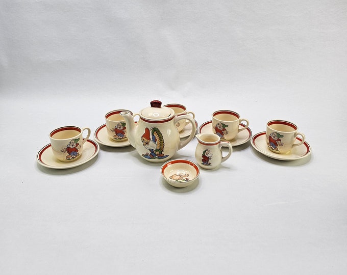 Vintage Walt Disney Rørstrand Porcelain Snow White Tableware Set - Rare Children's Crockery Cup and Saucer