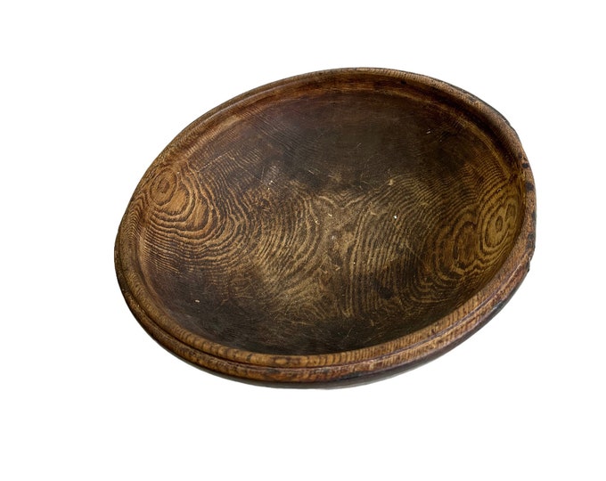 Stunning antique ale bowl with beautiful patina outside - Norwegian Alebowl - Rare collectible bowl - Rustic and primitiv folk-art